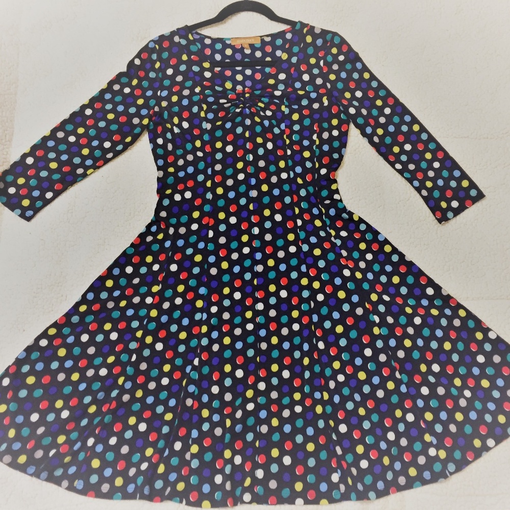 Ellen Tracy polka-dot dress - multi-color on black